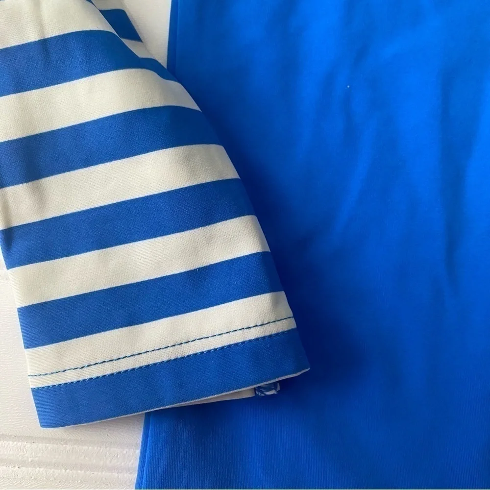 Baby Boden | Boy's Blue White Striped Rashguard Size 12-18 Months